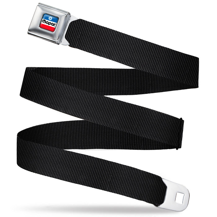 MOPAR Chrysler Logo Full Color White/Blue/Red/Black Seatbelt Belt - Black Webbing Seatbelt Belts Mopar   