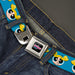 THE POWERPUFF GIRLS Animated Series Title Logo Full Color Black Seatbelt Belt - The Powerpuff Girls Bubbles Face Close-Up Blue Webbing Seatbelt Belts Warner Bros. Animation   