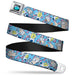 ROCKO'S MODERN LIFE Logo Full Color Black/Blues Seatbelt Belt - Rocko & Spunky Scattered Expressions/Triangles Blue/Lavender Webbing Seatbelt Belts Nickelodeon   