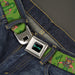 RICK AND MORTY Text Logo Full Color Black/Blue Seatbelt Belt - Rick and Morty Pickle Rick Rat Suit Poses Green Webbing Seatbelt Belts Rick and Morty   