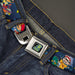 ROCKET POWER RP Logo Full Color Black/Green/Blue Seatbelt Belt - Rocket Power 4-Character Action Poses/Shapes Cool Gray/Multi Color Webbing Seatbelt Belts Nickelodeon   