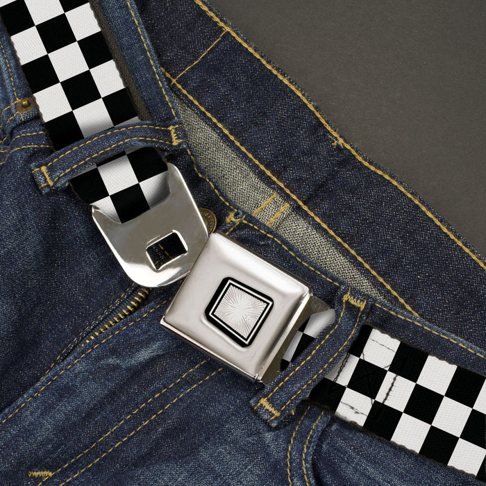 Starburst Seatbelt Belt - Checker Black/White Webbing Seatbelt Belts Buckle-Down   