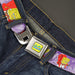 SpongeBob SquarePants Logo Full Color Yellow/Blues Seatbelt Belt - SpongeBob SquarePants Dozing Meme Pose Tie Dye Purples Webbing Seatbelt Belts Nickelodeon   