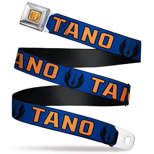 Star Wars Jedi Order Insignia Full Color Tans Seatbelt Belt - Star Wars Jedi Order Insignia/TANO Text Blues/Orange Webbing Seatbelt Belts Star Wars   