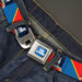 TED LASSO Title Logo Full Color Blue/White Seatbelt Belt - Ted Lasso AFC Richmond Logo Stripe Blue/Yellow/Red Webbing Seatbelt Belts Ted Lasso   