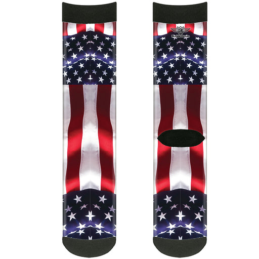 Sock Pair - Polyester - American Flag Vivid C/U - CREW Socks Buckle-Down   