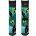 Sock Pair - Polyester - Aliens & UFO's Galaxy/Green/Black/White - CREW Socks Buckle-Down   