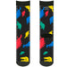 Sock Pair - Polyester - Dinosaurs Black/Multi Color - CREW Socks Buckle-Down   