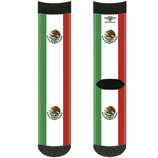 Sock Pair - Polyester - Mexico Flags - CREW Socks Buckle-Down   