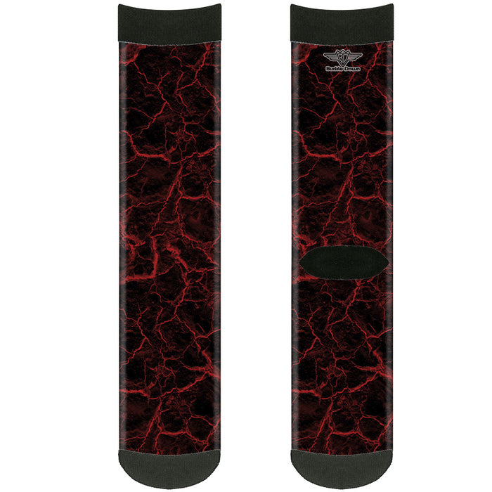 Sock Pair - Polyester - Marble Black/Red - CREW Socks Buckle-Down   