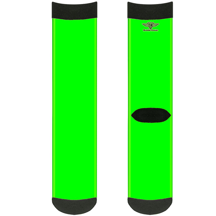 Sock Pair - Polyester - Neon Green - CREW Socks Buckle-Down   