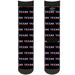 Sock Pair - Polyester - TEXAS w/Star Black/White/Blue/Red - CREW Socks Buckle-Down   
