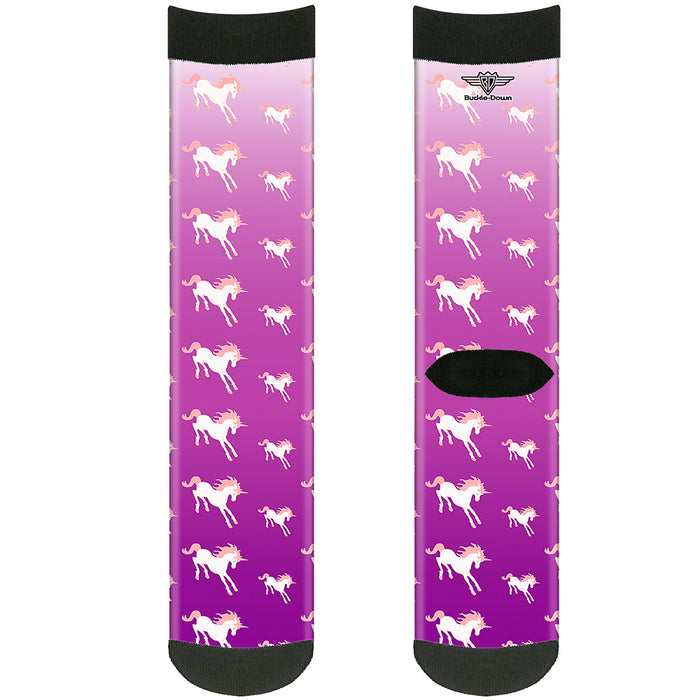 Sock Pair - Polyester - Unicorn Sparkles Purple/Pink - CREW Socks Buckle-Down   
