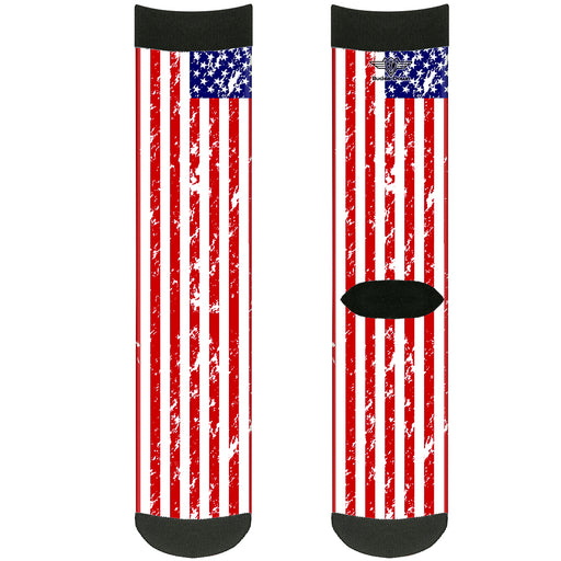 Sock Pair - Polyester - United States Flags C/U Weathered - CREW Socks Buckle-Down   