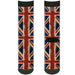Sock Pair - Polyester - United Kingdom Flags Distressed Painting - CREW Socks Buckle-Down   