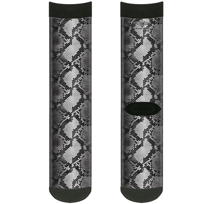 Sock Pair - Polyester - Snake Skin 3 Grays - CREW Socks Buckle-Down   