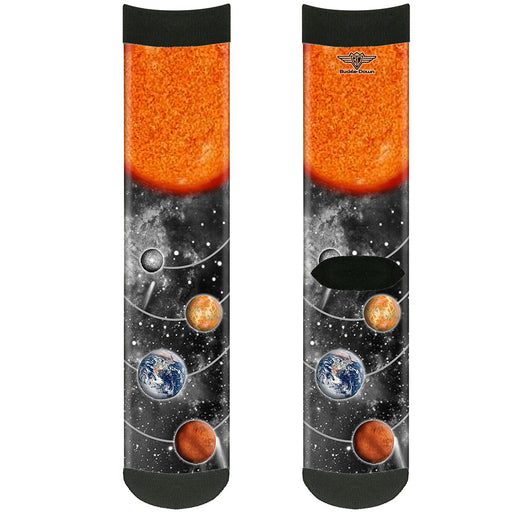 Sock Pair - Polyester - Solar System Sun/Planets/Stars - CREW Socks Buckle-Down   