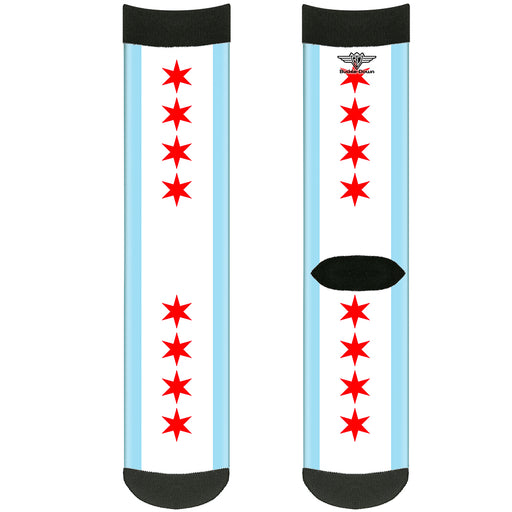 Sock Pair - Polyester - Chicago Flag - CREW Socks Buckle-Down   