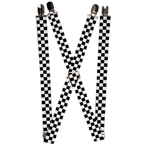 Suspenders - 1.0" - Checker Black/White Suspenders Buckle-Down   