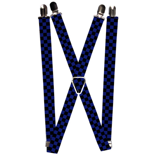Suspenders - 1.0" - Checker Black/Blue Suspenders Buckle-Down   