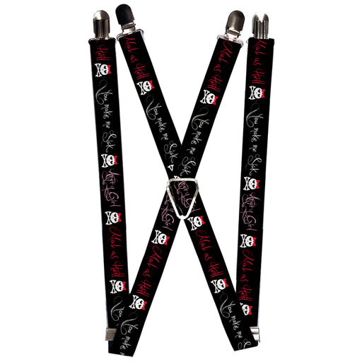 Suspenders - 1.0" - Angry Girl/Mad As Hell/You Make Me Sick Suspenders Buckle-Down   
