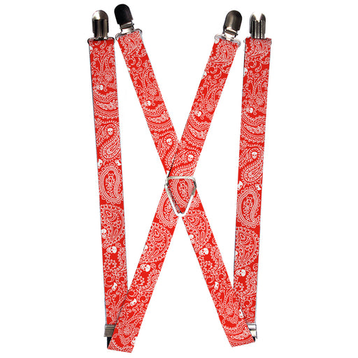 Suspenders - 1.0" - Bandana/Skulls Red/White Suspenders Buckle-Down   
