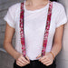 Suspenders - 1.0" - Born to Blossom CLOSE-UP White Suspenders Buckle-Down   