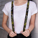 Suspenders - 1.0" - Born to Raise Hell CLOSE-UP Black Suspenders Buckle-Down   