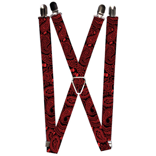 Suspenders - 1.0" - Bandana/Skulls Black/Red Suspenders Buckle-Down   