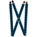 Suspenders - 1.0" - Buffalo Plaid Black/Turquoise Suspenders Buckle-Down   