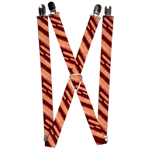 Suspenders - 1.0" - Bacon Slices Maroon Suspenders Buckle-Down   