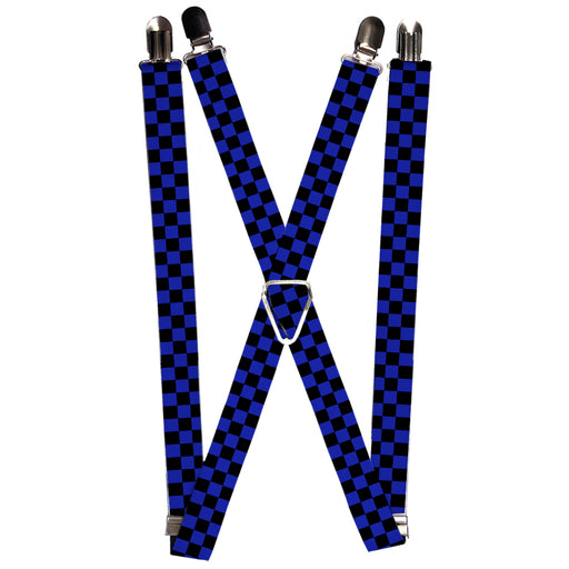 Suspenders - 1.0" - Checker Black/Neon Blue Suspenders Buckle-Down   