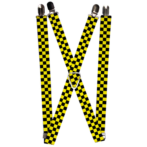 Suspenders - 1.0" - Checker Black/Neon Yellow Suspenders Buckle-Down   