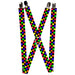 Suspenders - 1.0" - Checker Black/Multi Neon Suspenders Buckle-Down   