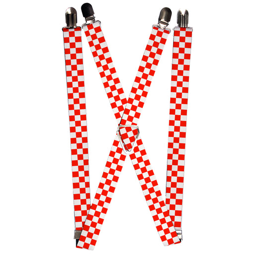 Suspenders - 1.0" - Checker Red/White Suspenders Buckle-Down   
