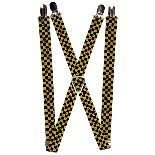 Suspenders - 1.0" - Checker Weathered Black/Yellow Suspenders Buckle-Down   