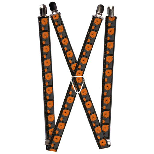 Suspenders - 1.0" - Cassette Splatter Gray/Orange Suspenders Buckle-Down   
