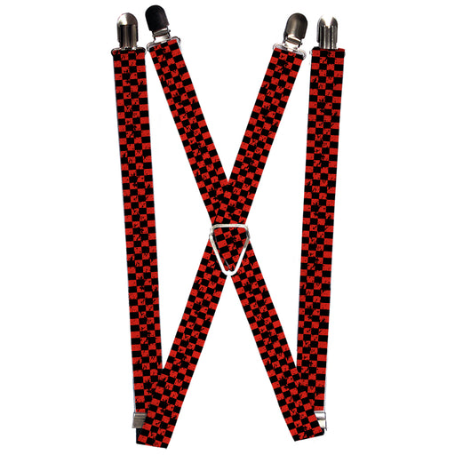 Suspenders - 1.0" - Checker Weathered Black/Red Suspenders Buckle-Down   