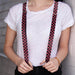 Suspenders - 1.0" - Checker Black/Honeysuckle Red Suspenders Buckle-Down   
