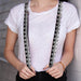 Suspenders - 1.0" - Checker & Stripe Skulls Black/White/Gray Suspenders Buckle-Down   