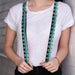 Suspenders - 1.0" - Checker & Stripe Skulls Black/White/Green Suspenders Buckle-Down   