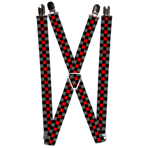 Suspenders - 1.0" - Checker Black/Gray/1 Red Suspenders Buckle-Down   