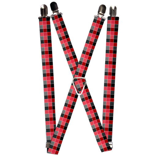 Suspenders - 1.0" - Checker Mosaic Red Suspenders Buckle-Down   
