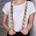 Suspenders - 1.0" - Diagonal Stripes White/Multi Neon Suspenders Buckle-Down   