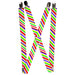 Suspenders - 1.0" - Diagonal Stripes White/Multi Neon Suspenders Buckle-Down   