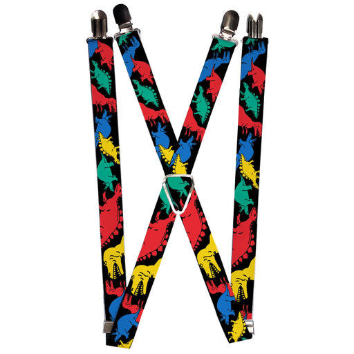 Suspenders - 1.0" - Dinosaurs Black/Multi Color Suspenders Buckle-Down   