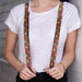 Suspenders - 1.0" - Dots Brown/Multi Pastel Suspenders Buckle-Down   