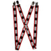 Suspenders - 1.0" - Double SWAG Black/White/Red Stripe Suspenders Buckle-Down   