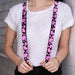 Suspenders - 1.0" - Eighties Hearts Black/Fuchsia/White Suspenders Buckle-Down   