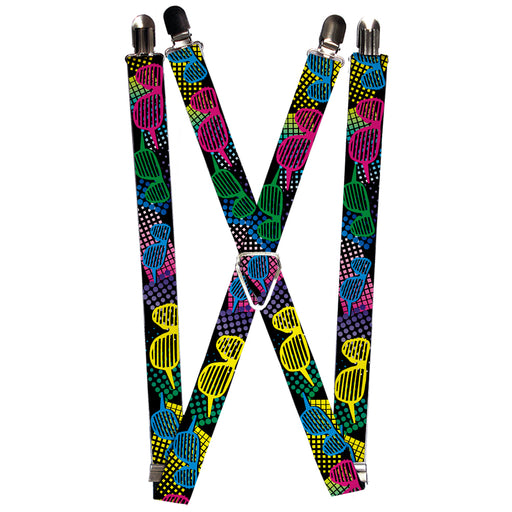 Suspenders - 1.0" - Eighties Shades Black/Neon Suspenders Buckle-Down   